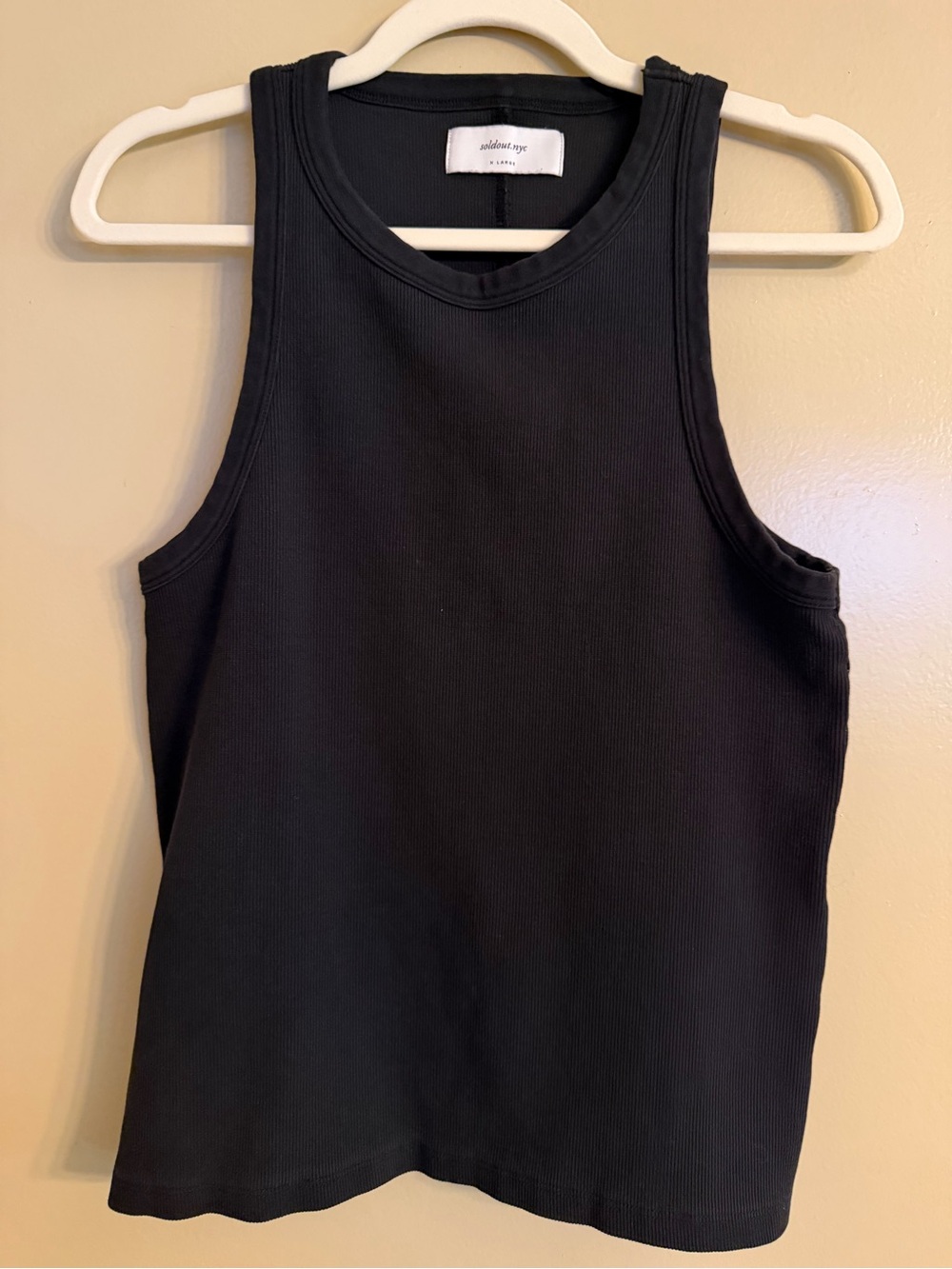 Black Ribbed Tank Top - Sleeveless Women's Tank soldout.nyc XL